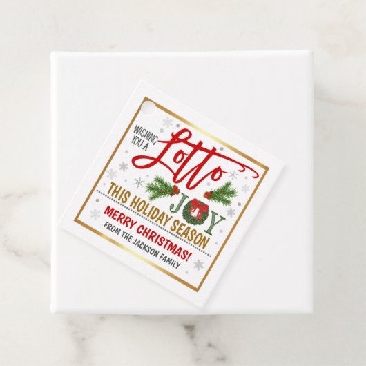 Label voor kerstcadeautjes met draagtas (In situ)