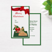 Label voor kerstcadeautjes voor lezen mandje visitekaartje (Bureau)