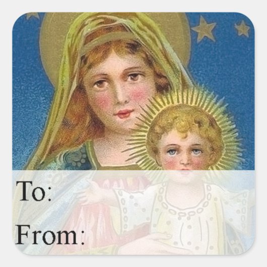 Label voor kerstcadeautjes voor moeder en kind (Voorkant)