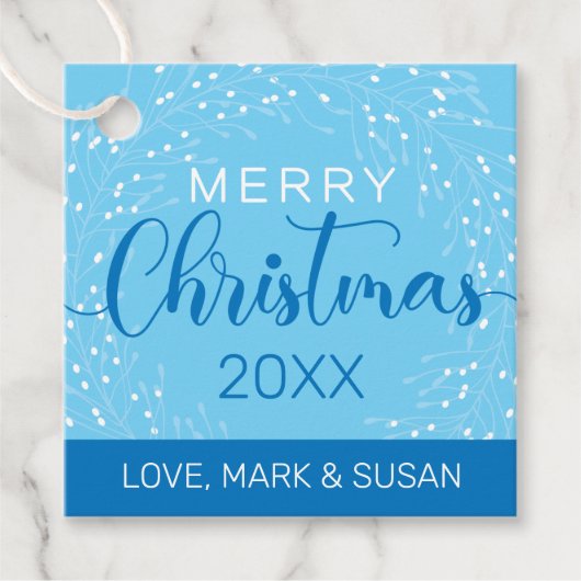 Label voor kerstmis (blauw) (Voorkant)