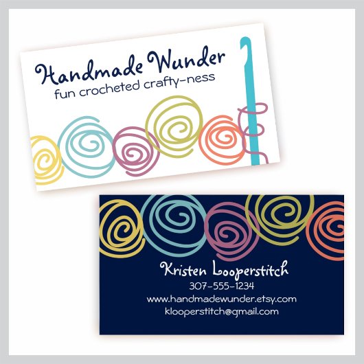 label voor kleurrijke garen visitekaartjes