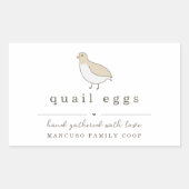 Label voor Kwartel Eierdoos Personaliseer voor Boe (Voorkant)