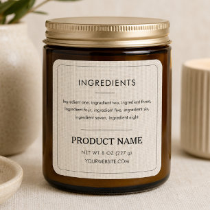 Label voor linnen ingrediënten Product Minimalisti