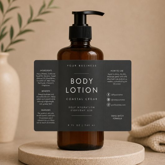 Label voor luxe bodylotionfles van 8oz sparkling wijnetiket