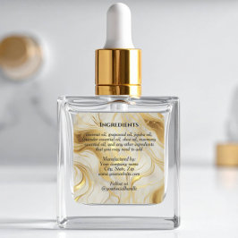 Label voor luxe ivoormarmer & goud folie ingrediën