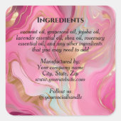 Label voor luxe roze marmer & goud folie ingrediën (Voorkant)