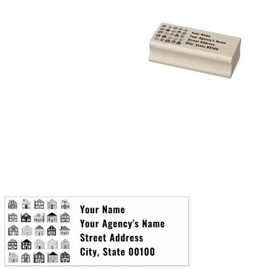 Label voor makelaar rubberstempel (Gestempeld)