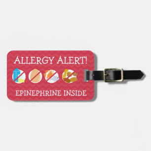 Label voor medische kit met meerdere voedselallerg bagagelabel
