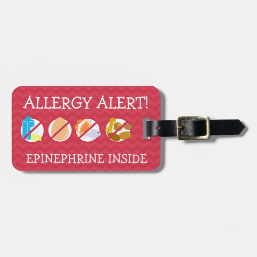 Label voor medische kit met meerdere voedselallerg bagagelabel (Voorkant horizontaal)