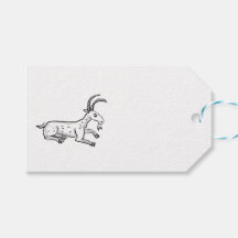 Label voor middeleeuwse geit en molen