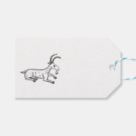 Label voor middeleeuwse geit en molen cadeaulabel