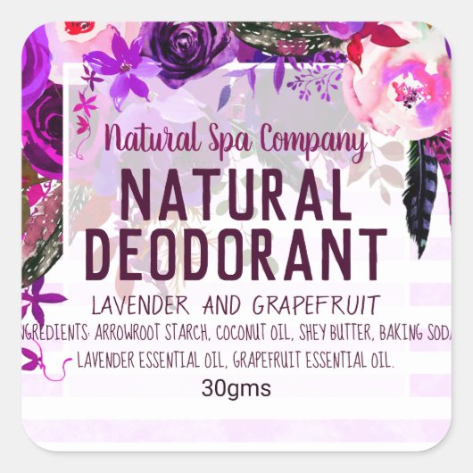 label voor natuurlijke deodorant (Voorkant)