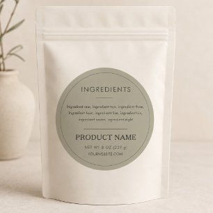 Label voor olijfproduct ingrediënten voor kleine b