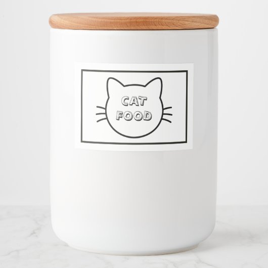 Label voor opslag van kattenvoer voedselcontainer etiket (Voorkant)