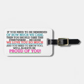 Label voor ouders of kinderen bagagelabel (Voorkant horizontaal)