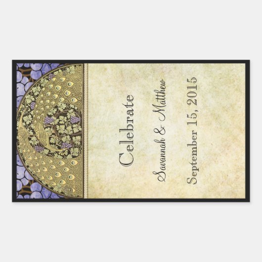  label voor pacock Weddenschap Wijn (Voorkant)