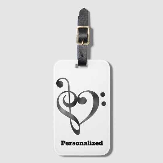 Label voor persoonlijke muziekbagage of instrument bagagelabel (Voorkant (verticaal))