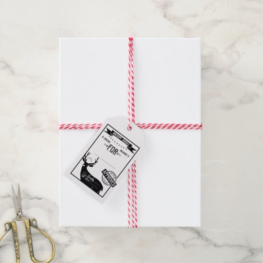 Label voor prettige kerstcadeaus cadeaulabel (Met Touw)