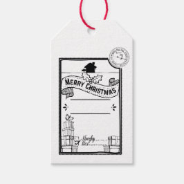 Label voor prettige kerstcadeaus cadeaulabel