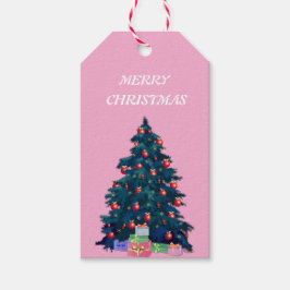Label voor prettige kerstcadeaus cadeaulabel