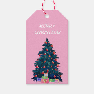 Label voor prettige kerstcadeaus cadeaulabel