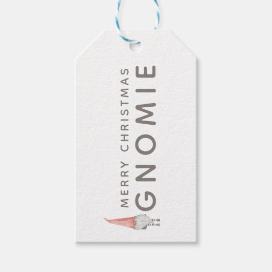 Label voor prettige kerstcadeautjes in Gnomie Cadeaulabel (Voorkant)