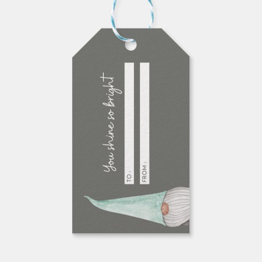 Label voor prettige kerstcadeautjes in Gnomie Cadeaulabel (Achterkant)