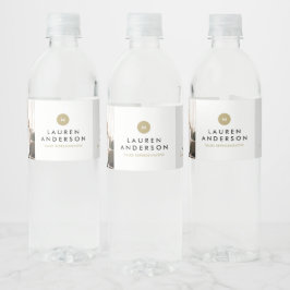 Label voor promotie waterfles voor vastgoed etiket