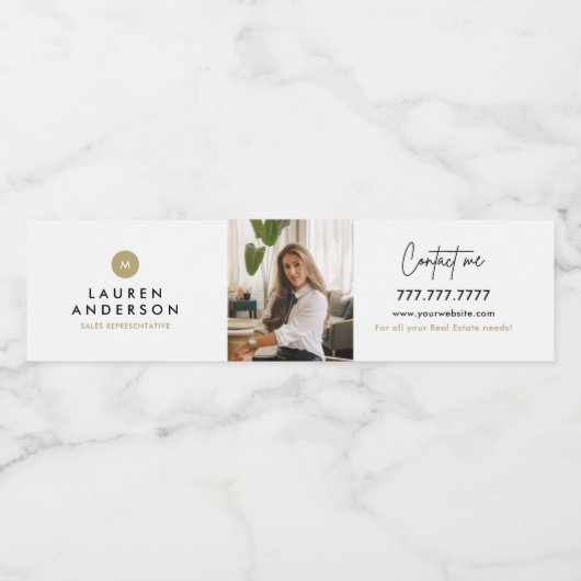 Label voor promotie-waterfles voor vastgoed waterfles etiket (Enkel label)