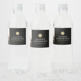 Label voor promotie-waterfles voor vastgoedmakelaa waterfles etiket