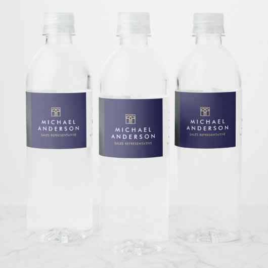 Label voor promotie-waterfles voor vastgoedmakelaa waterfles etiket (Flessen)
