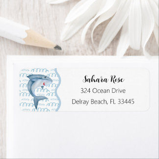 label voor retouradres van haai-Baby shower