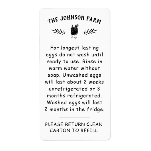 Label voor retourkartonnen voor eierafhandeling va (Voorkant)