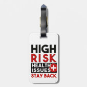 Label voor risicobeheersing bagagelabel (Achterkant verticaal)