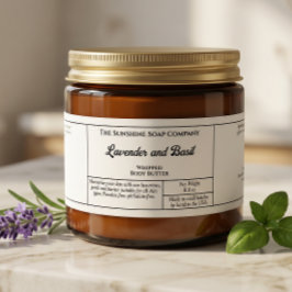 Label voor rustic witte body butter of cosmetica p waterfles etiket