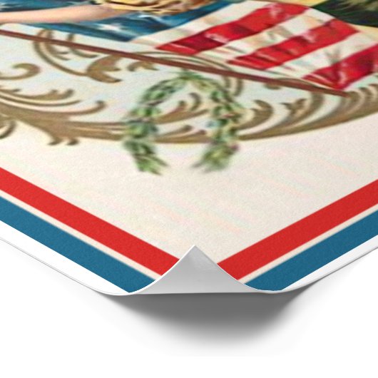 label voor signaaldoos - Amerikaanse vlag Poster (Hoek)