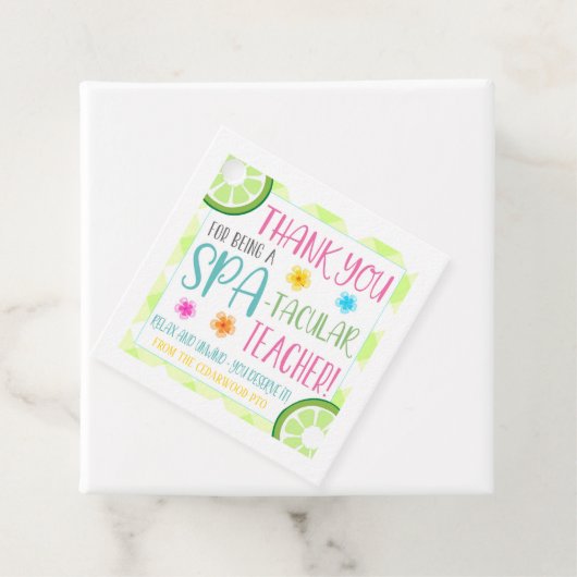 Label voor spa-cadeau voor leraar (In situ)