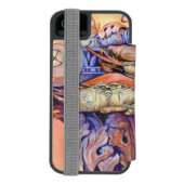 Label voor spinnen en krullen incipio iPhone portemonnee hoesje (Agenda Achterkant)