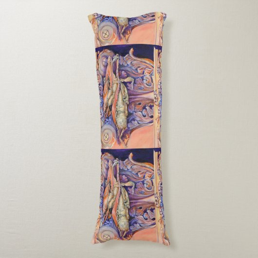 Label voor spinnen en krullen lichaamskussen (Voorkant Verticaal)