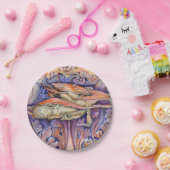 Label voor spinnen en krullen papieren bordje (Feest)