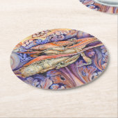 Label voor spinnen en krullen ronde kartonnen onderzetter (Gebogen)