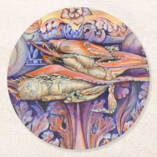 Label voor spinnen en krullen ronde kartonnen onderzetter