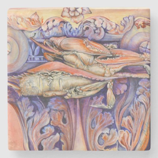 Label voor spinnen en krullen stenen onderzetter (Voorkant)