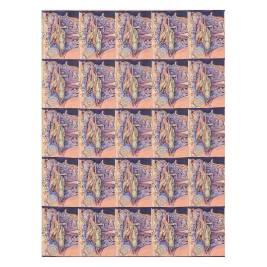 Label voor spinnen en krullen tafelkleed (Voorkant)