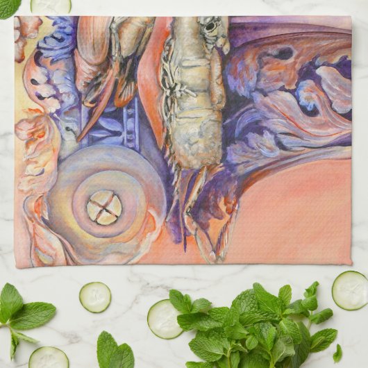 Label voor spinnen en krullen theedoek (Gevouwen)