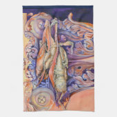 Label voor spinnen en krullen theedoek (Verticaal)