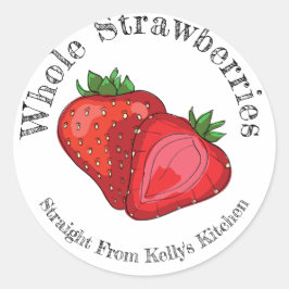 Label voor thuis blikken van hele aardbeien