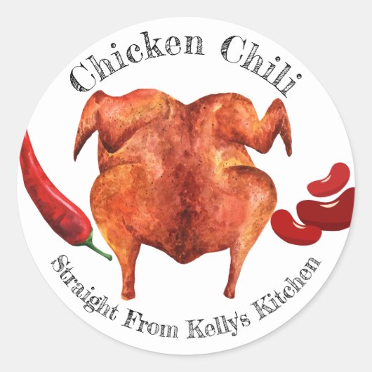 Label voor thuis blikken zakelijk kip chili (Voorkant)