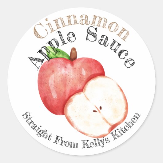 Label voor Thuis Ingemaakt Kaneel Appelmoes (Voorkant)
