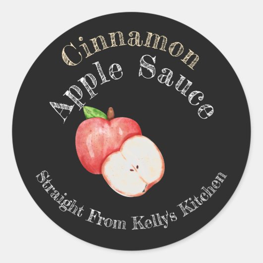 Label voor Thuis Ingemaakt Kaneel Appelmoes (Voorkant)